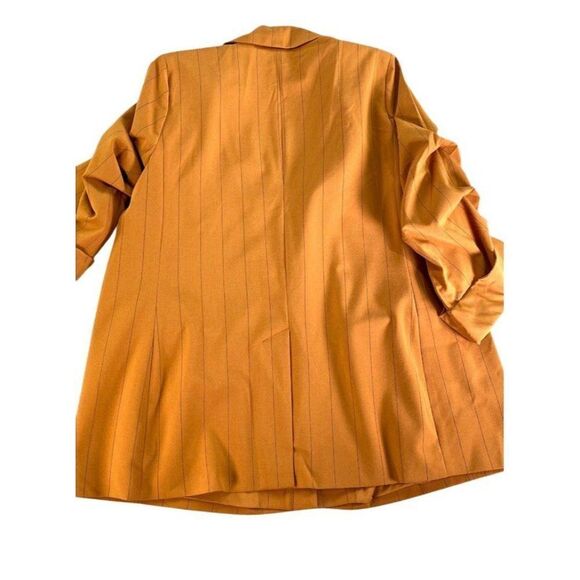 Danielle Bernstein Menswear Blazer 2X 22W Brown Black Pinstripe - Picture 2 of 7